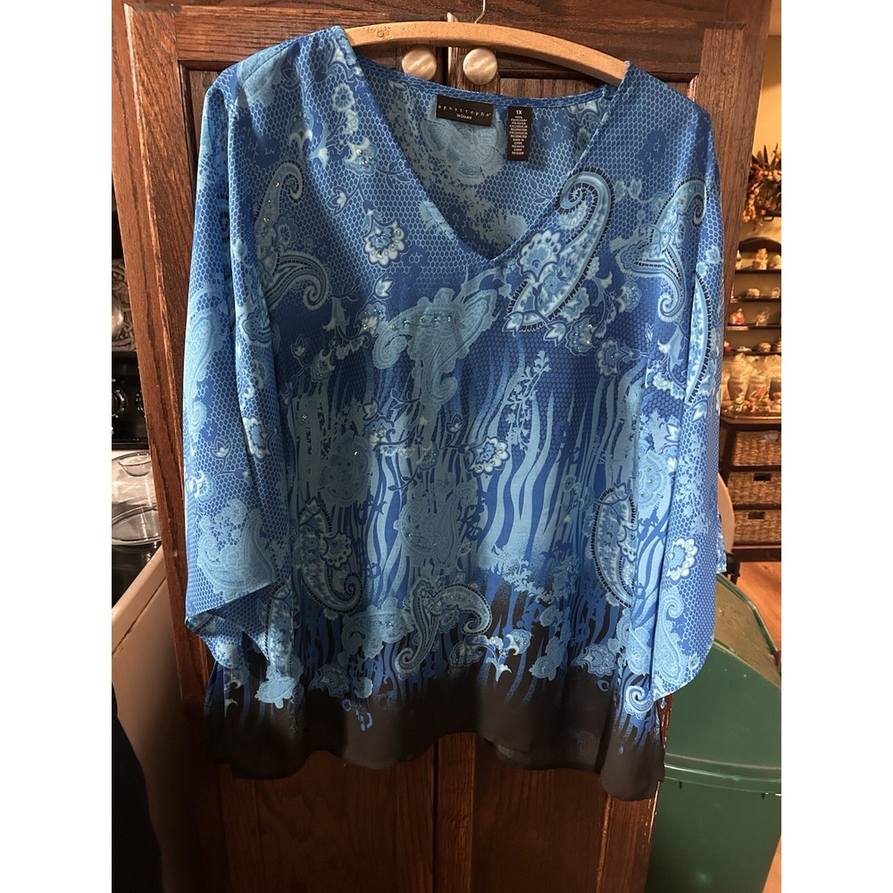 Ladies 2Xl Sheer Apostrophe Shades Of Blue